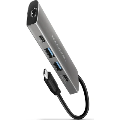 Afbeelding van AXAGON HMC 5G2 2x USB A + C HDMI, 3.2 Gen 2 10Gbps hub, PD 60W, 13cm cable *USBCM *USBCF *HDMIF *USBAF