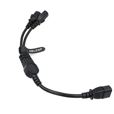 Afbeelding van ZBLZGP IEC 320 C14 stekker naar 4XC13 bus verlengkabel, 4 x C13 UPS/PDU Y type splitter stroomkabel, 250V/10A (C14 2xC13 30cm)