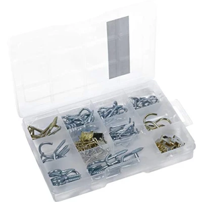 Afbeelding van Connex Schroef en fotohaken assortiment 242 delig haken &amp; fotohanger in set voorgesorteerd praktische kunststof doos universeel inzetbaar/haakset/assortimentsdoos / DP8500110