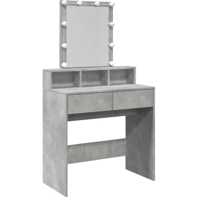 Afbeelding van vidaXL Kaptafel met LED 80x41x144,5 cm betongrijs