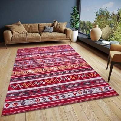 Afbeelding van Vintage Vloerkleed Yara Donker 150x220cm Rood 123vloerkleed.nl is de online webshop voor vloerkleden en woonaccessoires.