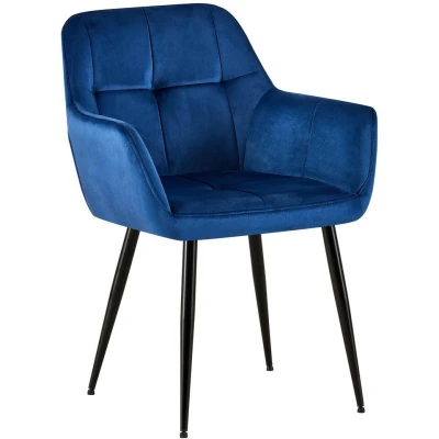 Afbeelding van CLP Eetkamerstoel Emia Fluweel Blauw