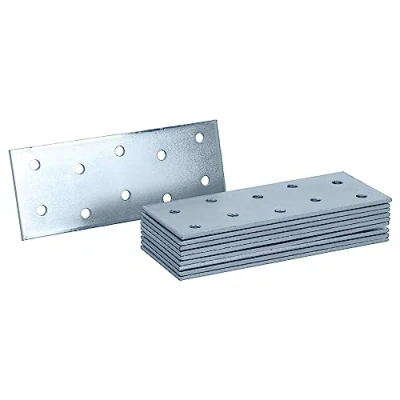 Afbeelding van HELPMATE 12 stuks geperforeerde platen van 40 x 100 mm, platte connector gegalvaniseerd &amp; blauw gepassiveerd, houten met uitstekende corrosiebescherming, stabiel en duurzaam, eenvoudige