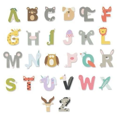 Afbeelding van Sizzix Thinlits Die Set 26PK Animal Alphabet 665486 Lisa Jones (10 21)