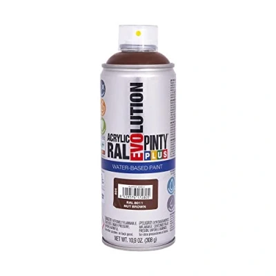 Afbeelding van Pintyplus Sprayverf Evolution Ral 8011 Waterbasis Nut Brown 400 Ml