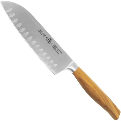 Afbeelding van Eikaso Solingen Santokumes 16 cm Gesmeed met Kullenschliff Olijfhouten Handvat