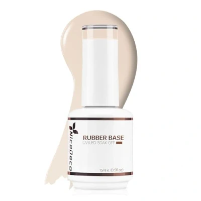 Afbeelding van Nicedeco Rubber Base Gel Nail Polish UV LED Semi permanent Soak Off Nagellak Translucent Kleur Coat 15ML 017