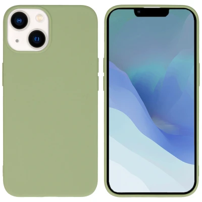 Afbeelding van Apple iPhone 14 Hoesje Siliconen en TPU (zacht) iMoshion Softcase/Backcover Groen Telefoonhoesje