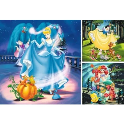 Afbeelding van Ravensburger puzzel Disney Princess Sneeuwwitje, Assepoester &amp; Ariel 3x49 stukjes Kinderpuzzel