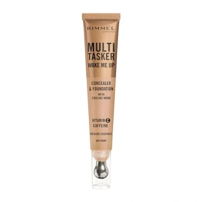 Afbeelding van Rimmel London, Stichting, Multi Tasker Wake Me Up Foundation &amp; Concealer 040 Ivory Verheldert Donkere Kringen Metallic Coo (040 Ivoor)