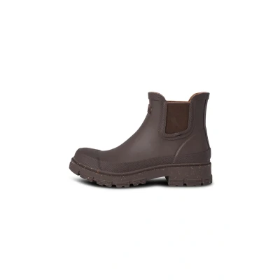 Afbeelding van Woden LIV Waterproof Enkellaarsjes met plateauzool, Dames, Maat: 41, Chocolate Rubber/ textiel