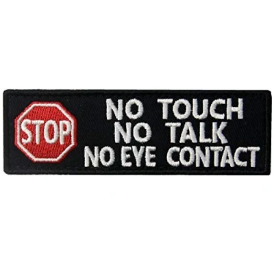 Afbeelding van Diensthond No Touch Talk Waarschuwing Vesten/Harnas Geborduurde Haak en Gesp Patch