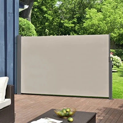 Afbeelding van Windscherm uittrekbaar zijluifel 180x300 cm zandkleurig