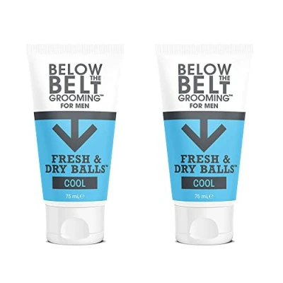 Afbeelding van Below The Belt Grooming Fresh &amp; Dry Balls Intieme deodorant voor mannen Beschermt tegen zweet, geur en schaafwonden Koele muntgeur 2 x 75 ml