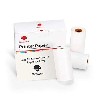 Afbeelding van Phomemo M02/M02Pro/M02S/M03/M03AS/M04S/M04AS, bedrukbaar stickerpapier, voor thermische druk, zelfklevend 53x30mm, 3 rollen