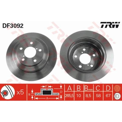 Afbeelding van Trw Remschijf DF3092