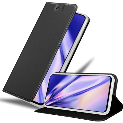 Afbeelding van Cadorabo Hoesje geschikt voor Samsung Galaxy A90 5G in CLASSY ZWART Beschermhoes met magnetische sluiting, standfunctie en kaartvakje Book Case Cover Etui