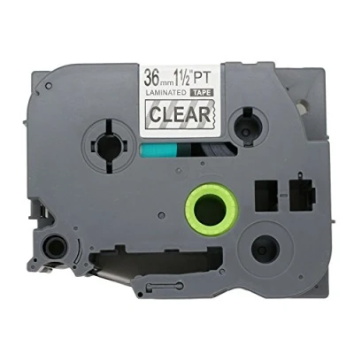 Afbeelding van BROVACS 1 Pack Zwart op Clear Label Tape Compatibel voor Brother P Touch TZ 161 TZe 36mm 1/2&quot; OPA1116