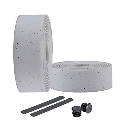 Afbeelding van BBB Cycling RaceRibbon Stuurtape Antislip Stuurlint Racefiets Stretch Materiaal Witte Kurk 2 Rollen BHT 01