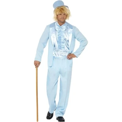 Afbeelding van Smiffy&#039;s Feesten &amp; Gelegenheden Kostuum Zacht Blauw Smoking Man Large Carnavalskleding Verkleedkleding