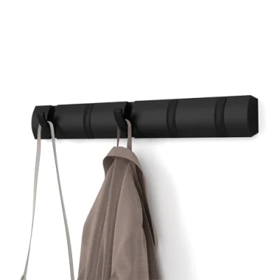 Afbeelding van Umbra Wandkapstok Flip 5 Haken Inklapbaar Zwart 51x6x3cm