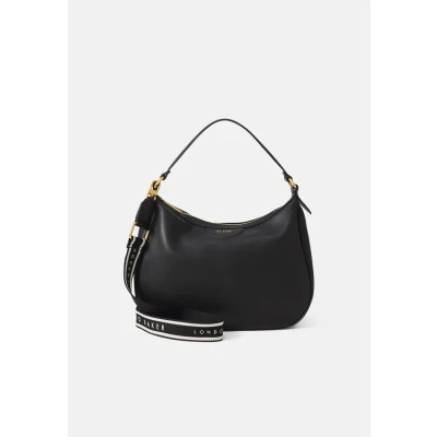 Afbeelding van Ted Baker Dames ESIAH Webbing Slouchy Lederen Hobo Bag, ZWART, Zwart