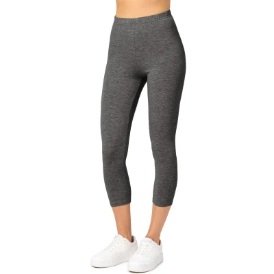 Afbeelding van Merry Style MS MS10 199 LE Dames Capri Leggings Sport Vrijetijdsbroek 3/4 Lengte Katoen Sporbroek Yogabroek Donker Gemêleerd 3XL