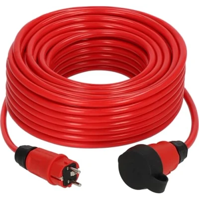 Afbeelding van Brennenstuhl Professional verlengsnoer VQ 2200 IP44 (25m kabel H07BQ F 3G2,5 in rood, bouwplaats gebruik en permanent buiten, Made Germany)