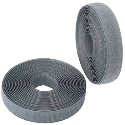Afbeelding van AERZETIX C65895 Klittenband/ rol 20 mm 5 meter organizer/kabelbinders band voor kledingzakken van polyamide en polyester kleur: loodgrijs