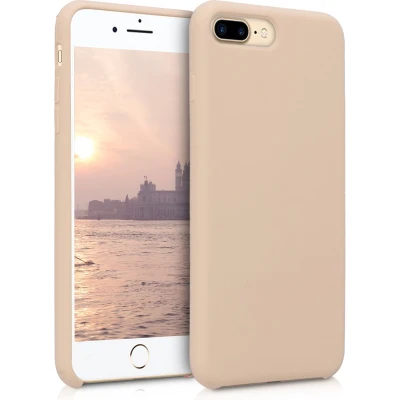 Afbeelding van kwmobile telefoonhoesje geschikt voor Apple iPhone 7 Plus / 8 Hoesje met siliconen coating Smartphone case in parelmoer