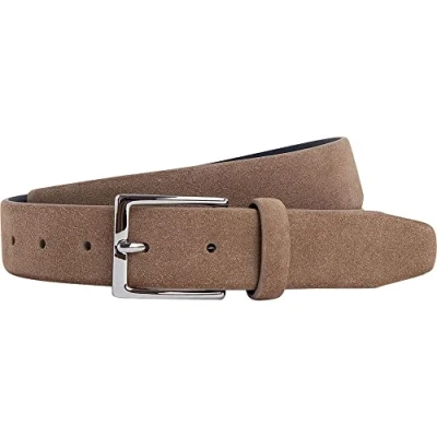 Afbeelding van Hackett London Suede Feather Edge Herenriem, Lichtbruin., 30