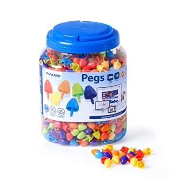 Afbeelding van Mozaïekstekker Pegs 15 mm, 1300 stuks, heldere kleuren 31848