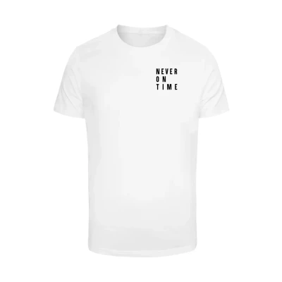 Afbeelding van Merchcode Never ON TIME TEE Tshirt print, Maat: 4XL, White