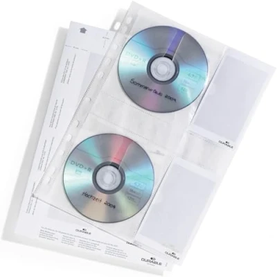 Afbeelding van Durable 522219 CD/DVD hoezen voor 4 CD&#039;s/DVD&#039;s, PP, 5 stuks, transparant