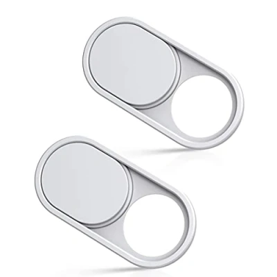 Afbeelding van imluckies Metalen webcamhoes glijbaan, 0,0 inch camerahoes voor laptopcomputer, MacBook Pro/Air iMac iPad Tablet iPhone 8/7/6 Plus, Echo Show/Spot Web Camera Blocker Bescherm uw privacy [2 Pack Wit]
