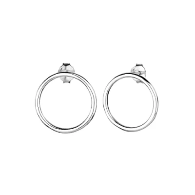 Afbeelding van Elli Dames oorbellen cirkel Geo Trend Minimal filigraan in 925 sterling zilver, Year round, Geen edelsteen