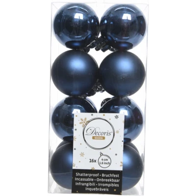 Afbeelding van Decoris kerstballen 16 stuks 4cm kunststof