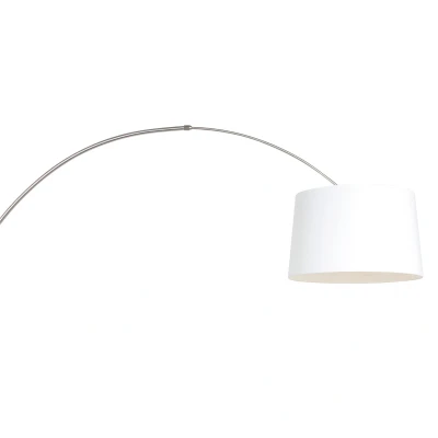 Afbeelding van Steinhauer Sparkled Light wandlamp staal met gladde witte lampenkap