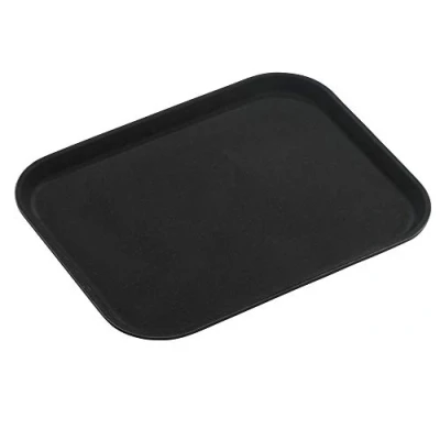 Afbeelding van Grunwerg Antislip Rechthoekige Kunststof Dienblad Voor Eten en Drinken Met Goede Grip, Rubberen Oppervlak, Lichtgewicht, Vaatwasmachinebestendig, 35x25cm