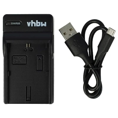 Afbeelding van vhbw USB oplader compatibel met Canon LP E6NH, LC E6E camera camcorder/accu laadstation, oplaadindicator, 8,4 V