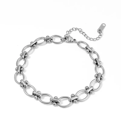 Afbeelding van Lucardi Dames Armband Modeste Staal Cadeau 21 cm Zilverkleurig