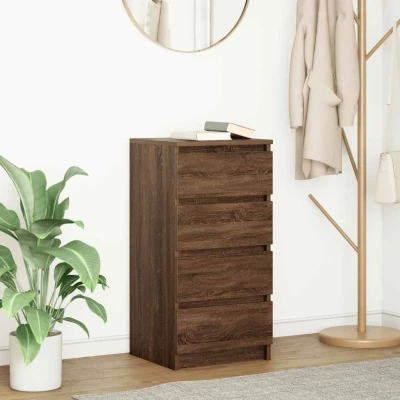 Afbeelding van vidaXL Dressoir 37,5x35x76 cm bewerkt hout bruin eikenkleurig