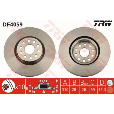 Afbeelding van Trw Remschijf DF4059