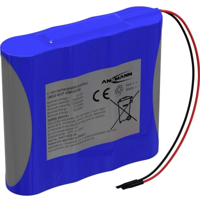 Afbeelding van Ansmann 4S1P Akkupack 4x 18650 Kabel Li ion 14.4V 2600mAh Accupack Aantal cellen: 4 14.4 V 2600 mAh