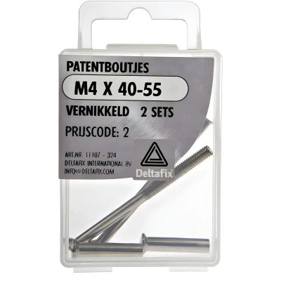 Afbeelding van Deltafix Patentboutjes vernikkeld M4x40 55 2 sets