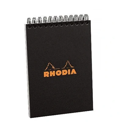 Afbeelding van Rhodia 165009C Notitieblok (met dubbele spiraal, DIN A5, geruit, 80 g, 14,8 x 21 cm, vellen) 1 stuk, zwart