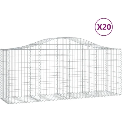 Afbeelding van vidaXL Schanskorven 20 st gewelfd 200x50x80/100 cm ijzer
