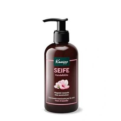 Afbeelding van Kneipp Voedende crèmezeep, amandelbloesem, romige zeep voor antibacteriële handreiniging, natuurlijke etherische oliën een bijzondere geurervaring, 250 ml