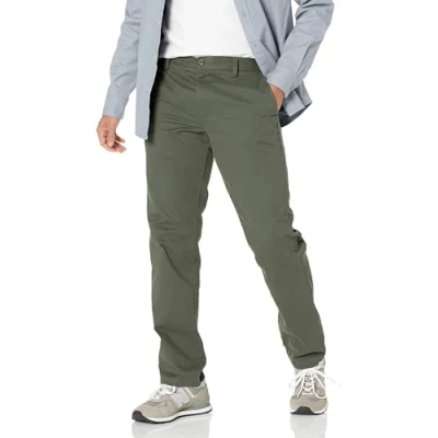 Afbeelding van Amazon Essentials Slim Fit kreukbestendige Flat Front Chino Pant Casual, Olijf, 42W x 29L