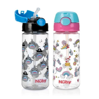 Afbeelding van Nuby Beker met Zacht Rietje Drukknop 530ml 4+ Jaar, 1 stuks